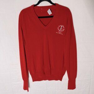 Vintage Phoenix Sportswear Red V Neck Embroidered Golf Tournament Sweater XL
